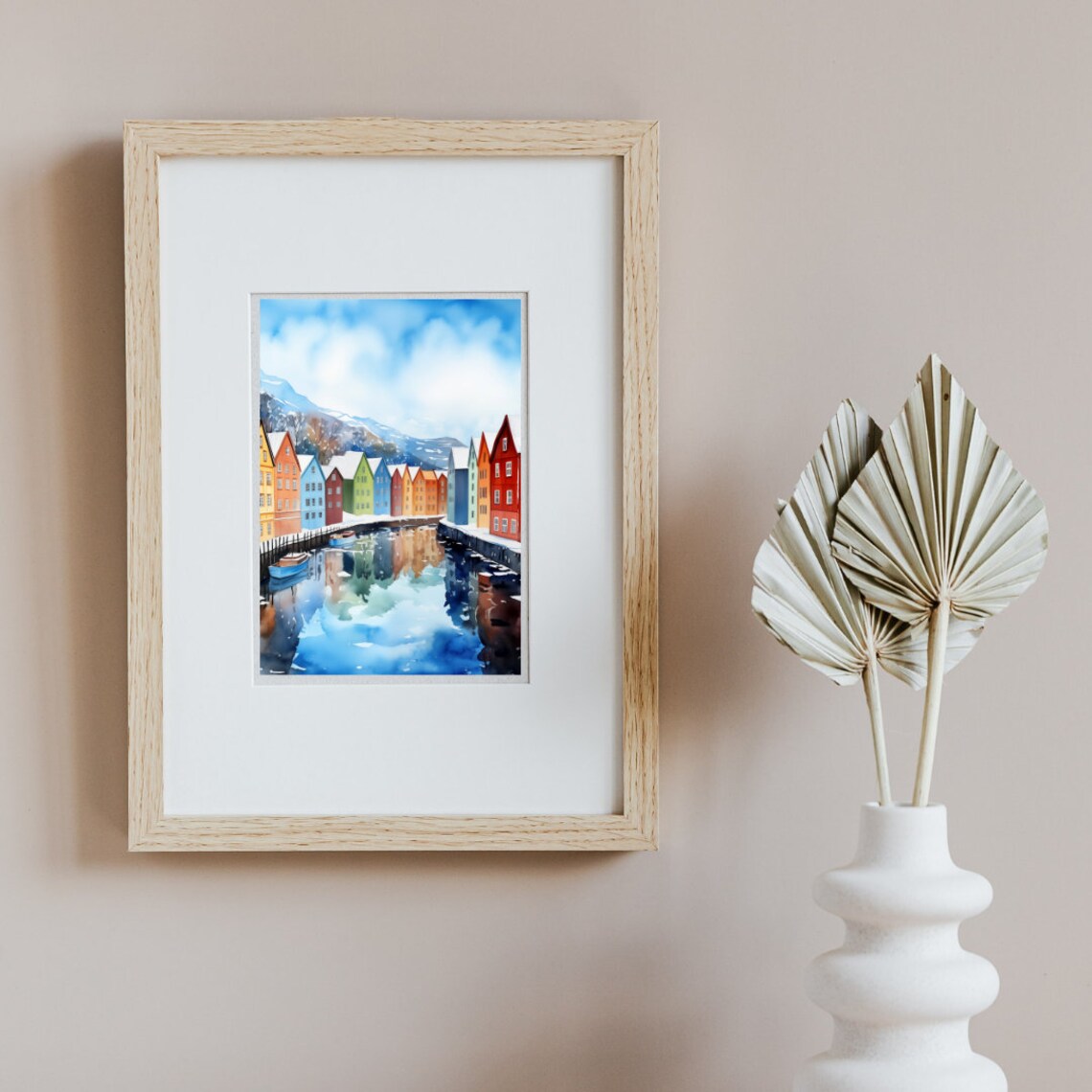 Trondheim Watercolor Travel Poster, Norway Cityscape - Image 2