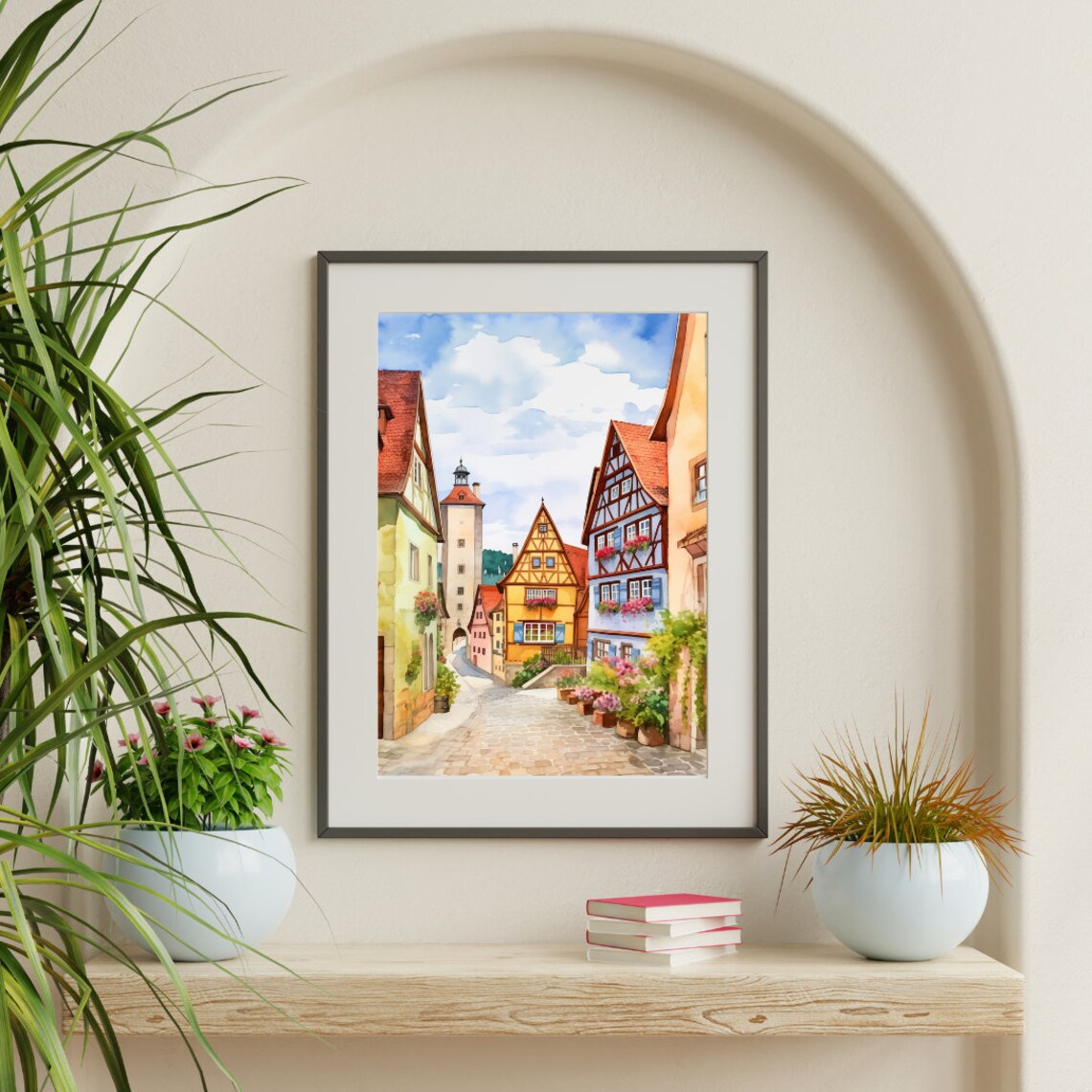 Rothenburg Watercolor Art Print, Bavaria Germany - Image 3