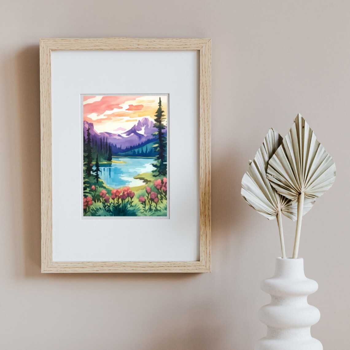 Banff National Park Watercolor Art Print, Canadian Rockies - Image 3