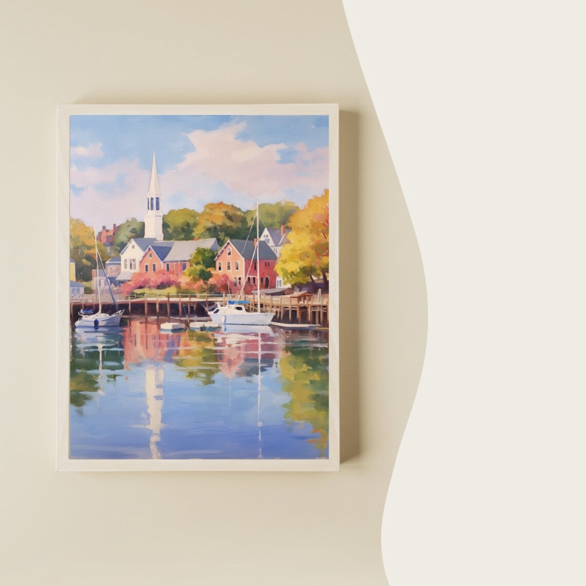 Portsmouth Watercolor Travel Poster, New Hampshire - Image 2