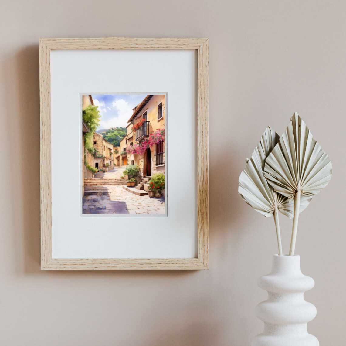 Valldemossa Watercolor Travel Poster, Mallorca Spain - Image 2