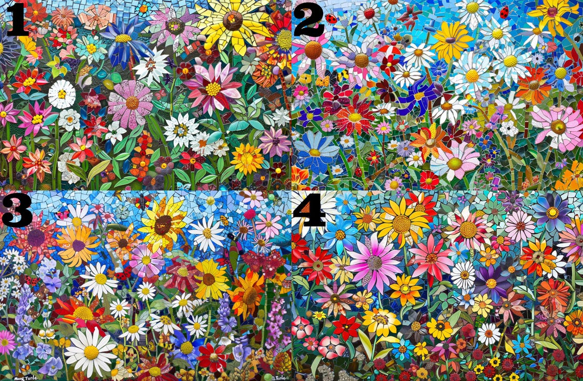 Colorful Handmade Quilled Paper Wildflowers Bouquet Art Poster - Image 3