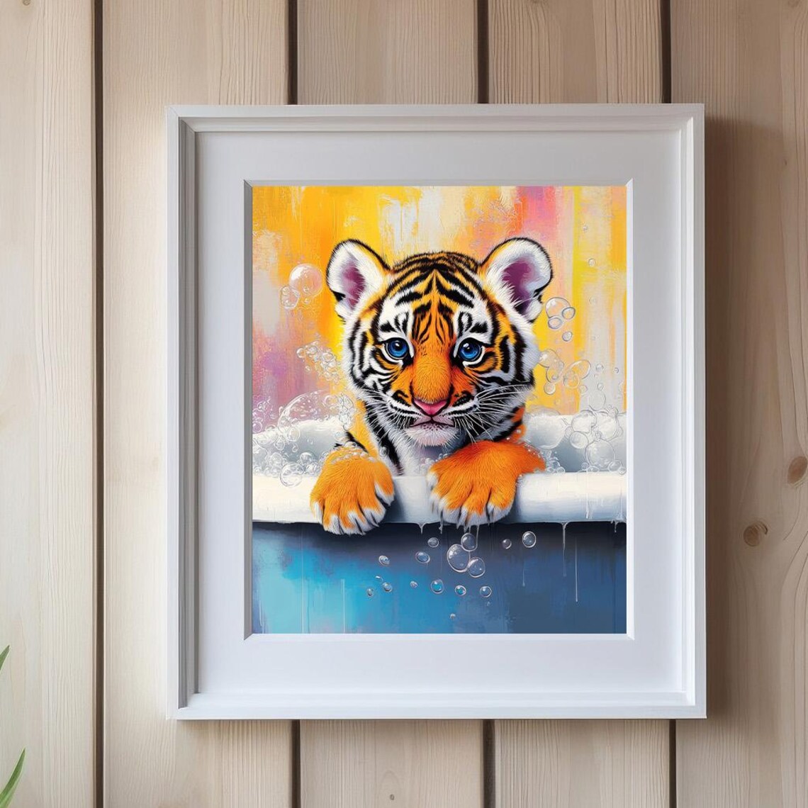Tiger Print, Cute Bubble Bath Bathroom Decor - Image 3