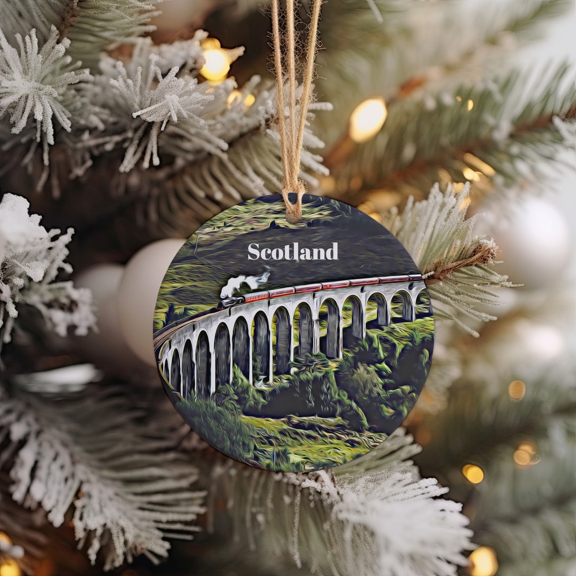 Scotland Glenfinnan Viaduct Steam Train Highland Round Keepsake Print
