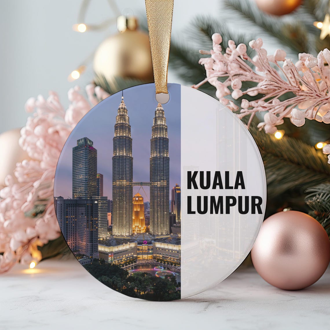 Kuala Lumpur Petronas Towers Night Skyline City Ornament Print