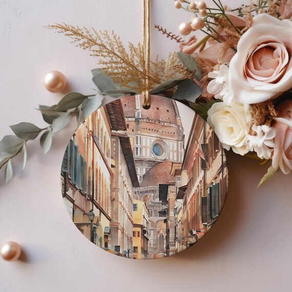 Florence Italy Duomo Watercolor Christmas Ornament Souvenir Wall Art