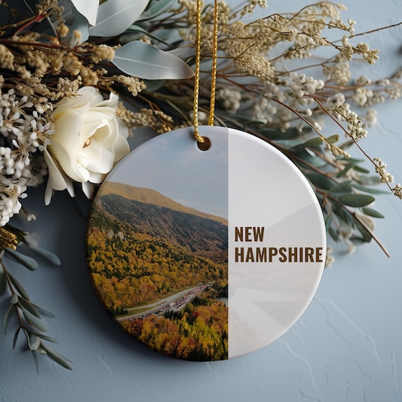 New Hampshire Autumn Mountain Road Photo Christmas Ornament Poster