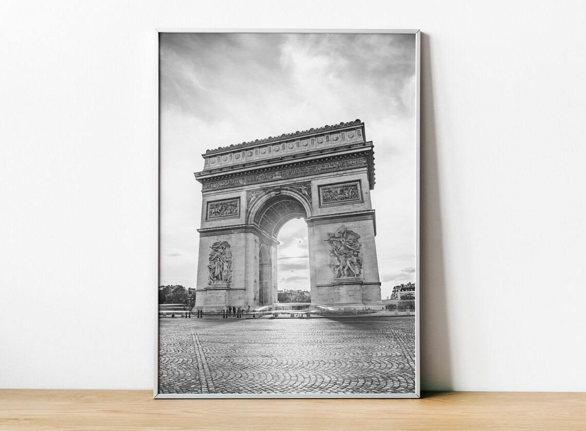 Arc De Triomphe Paris Photo, Black And White