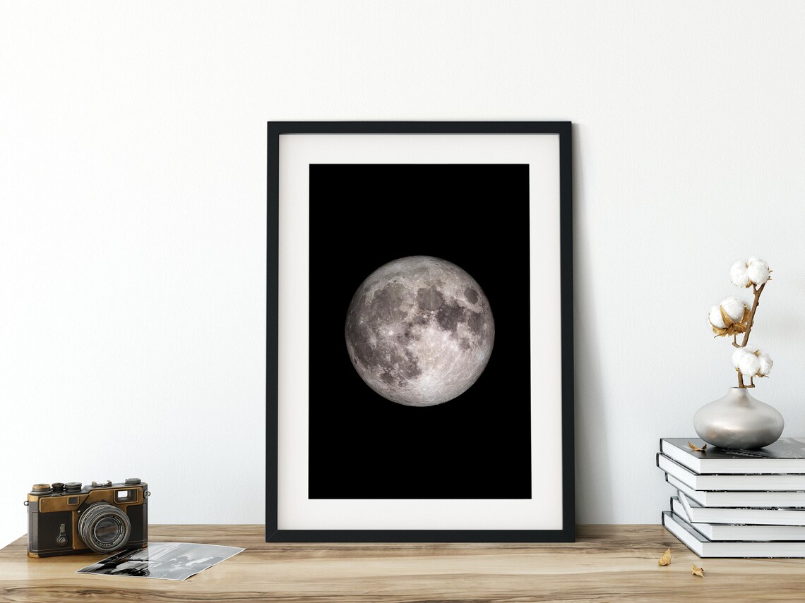 Moon From Space Photo, NASA Luna Art Print