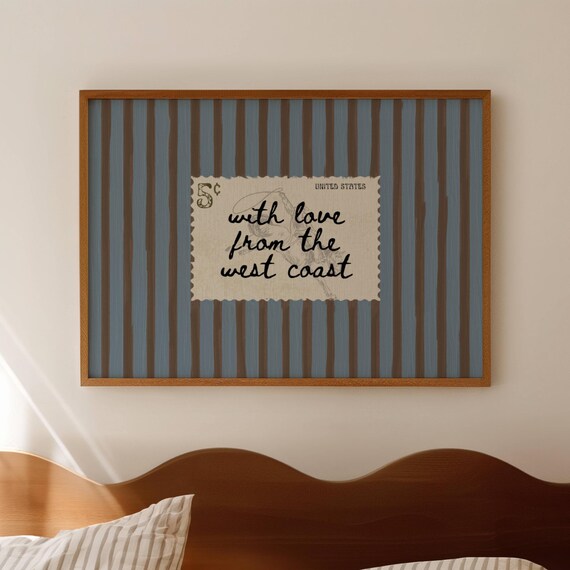 With Love From The West Coast Vintage Postage Stamp Quote Poster