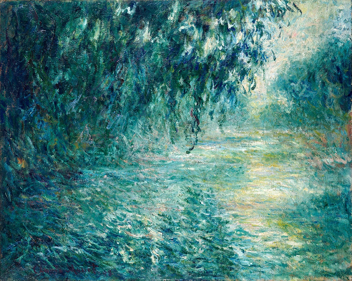 Claude Monet Morning on the Seine 1898 River Mist Art Poster - Image 2