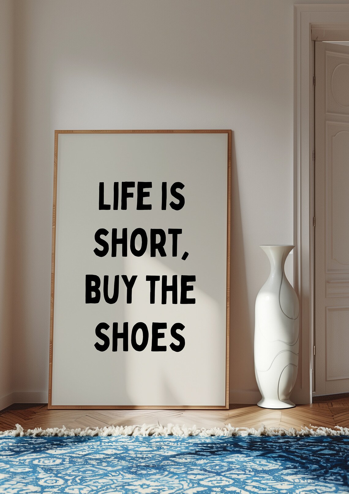Life Is Short Buy The Shoes Funny Shopping Advice Quote Poster