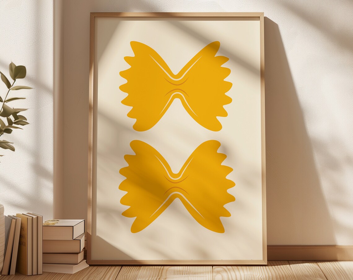 Farfalle Bowtie Pasta Retro Food Art Print