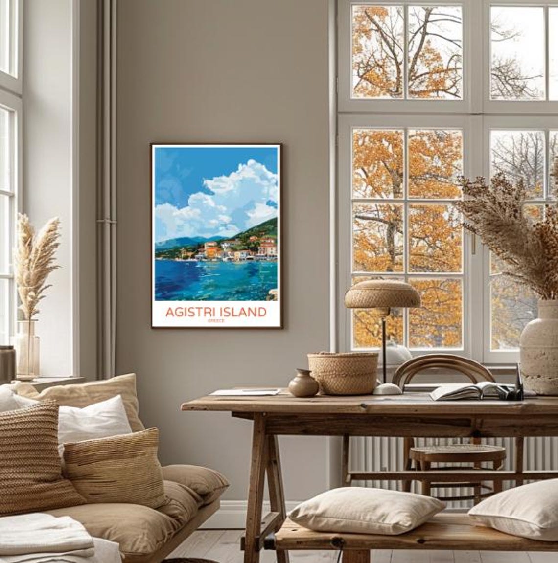 Agistri Island Greece Seaside Village Turquoise Bay Coast Poster - Image 4