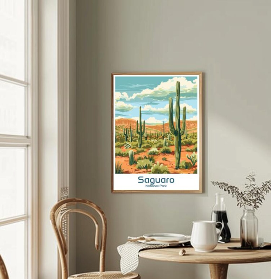 Saguaro National Park Giant Cactus Desert Landscape Travel Poster - Image 2