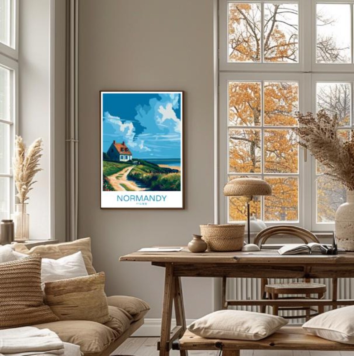 Normandy France Coastal Country House Path to Beach Dunes Poster - Image 4
