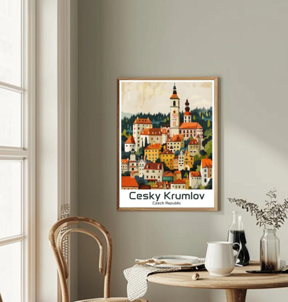 Cesky Krumlov Czech Republic Old Town Poster With Castle Hill Houses - Image 2