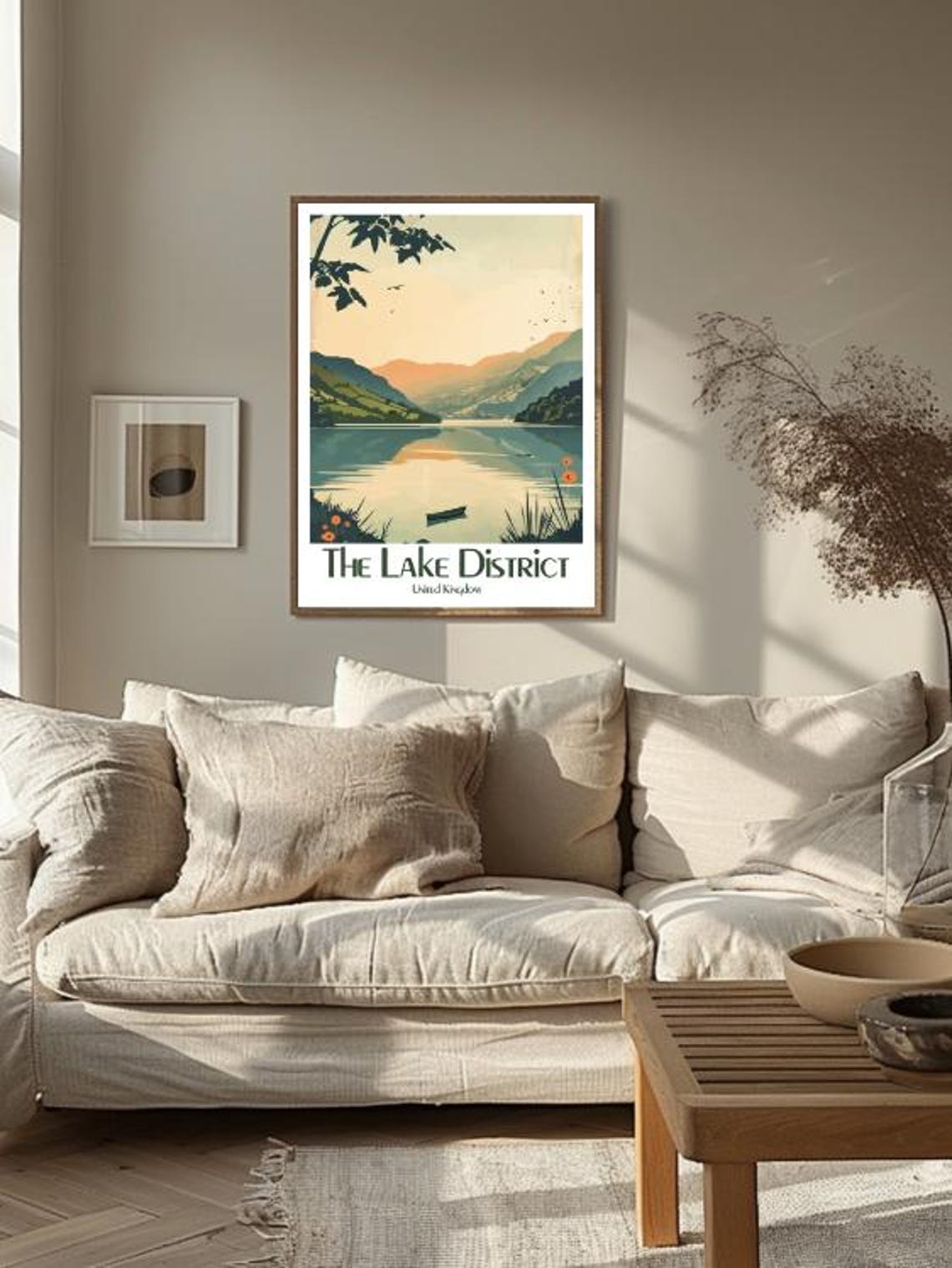 The Lake District United Kingdom Travel Poster Vintage Landscape Wall Art Scenic Mountain And Lake Print Nature Decor Uk Travel Gift - Image 3
