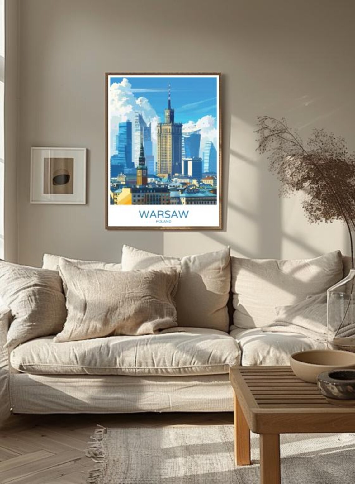 Warsaw Palace of Culture Illustrated Skyline Colorful Travel Poster - Image 2