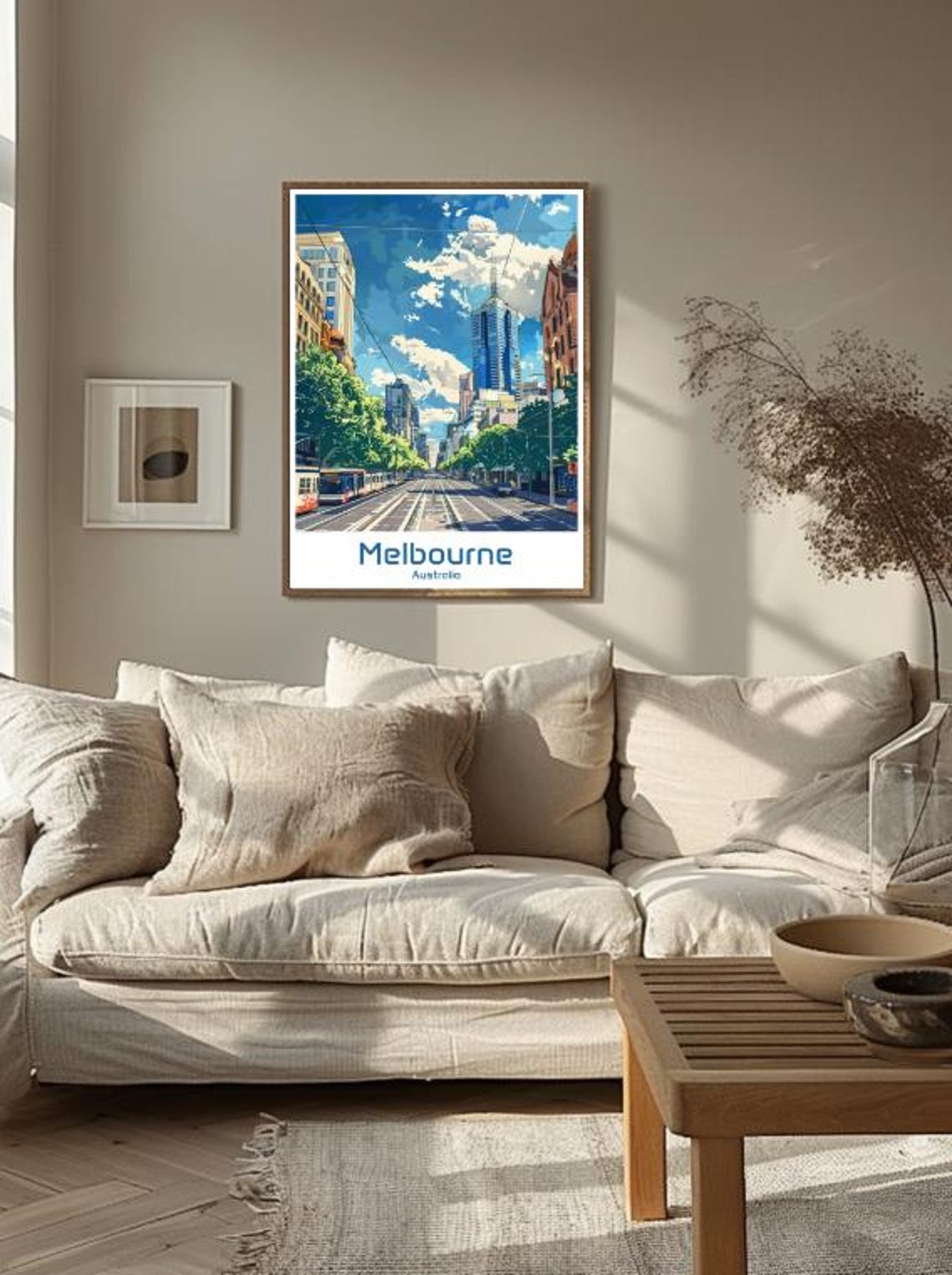 Melbourne Australia Classic Tram Street Skyline Retro Travel Poster - Image 3