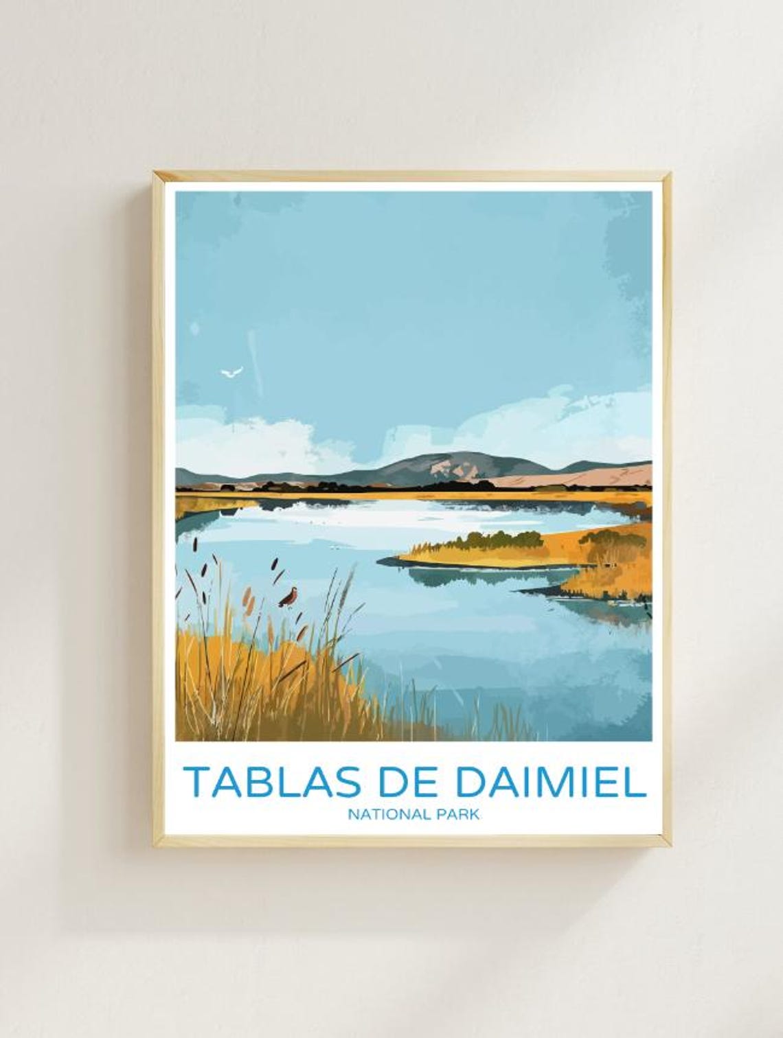 Tablas de Daimiel Wetlands Colorful National Park Travel Poster