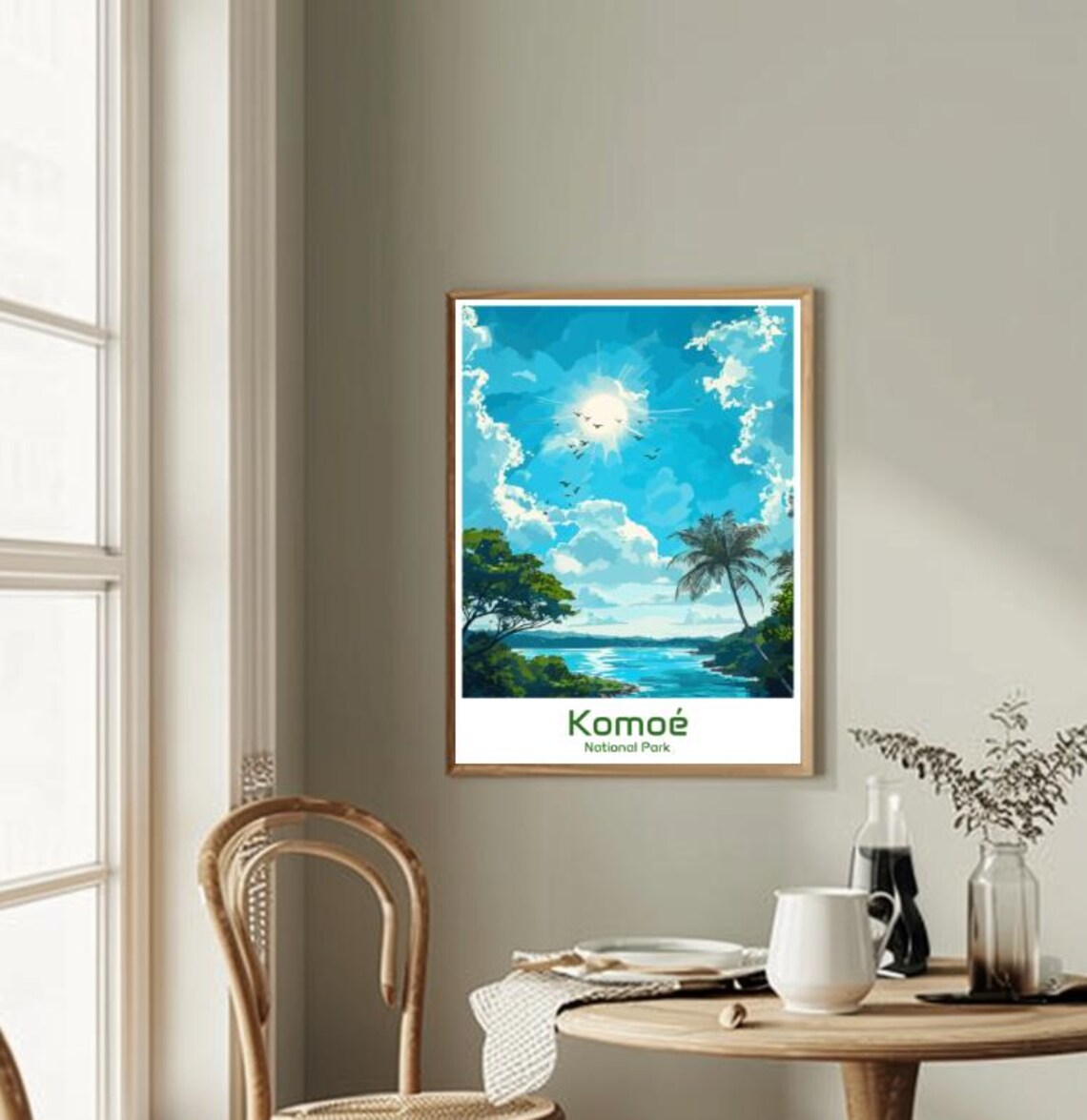 Komoé National Park Tropical River Lagoon Sunlight Travel Poster - Image 2