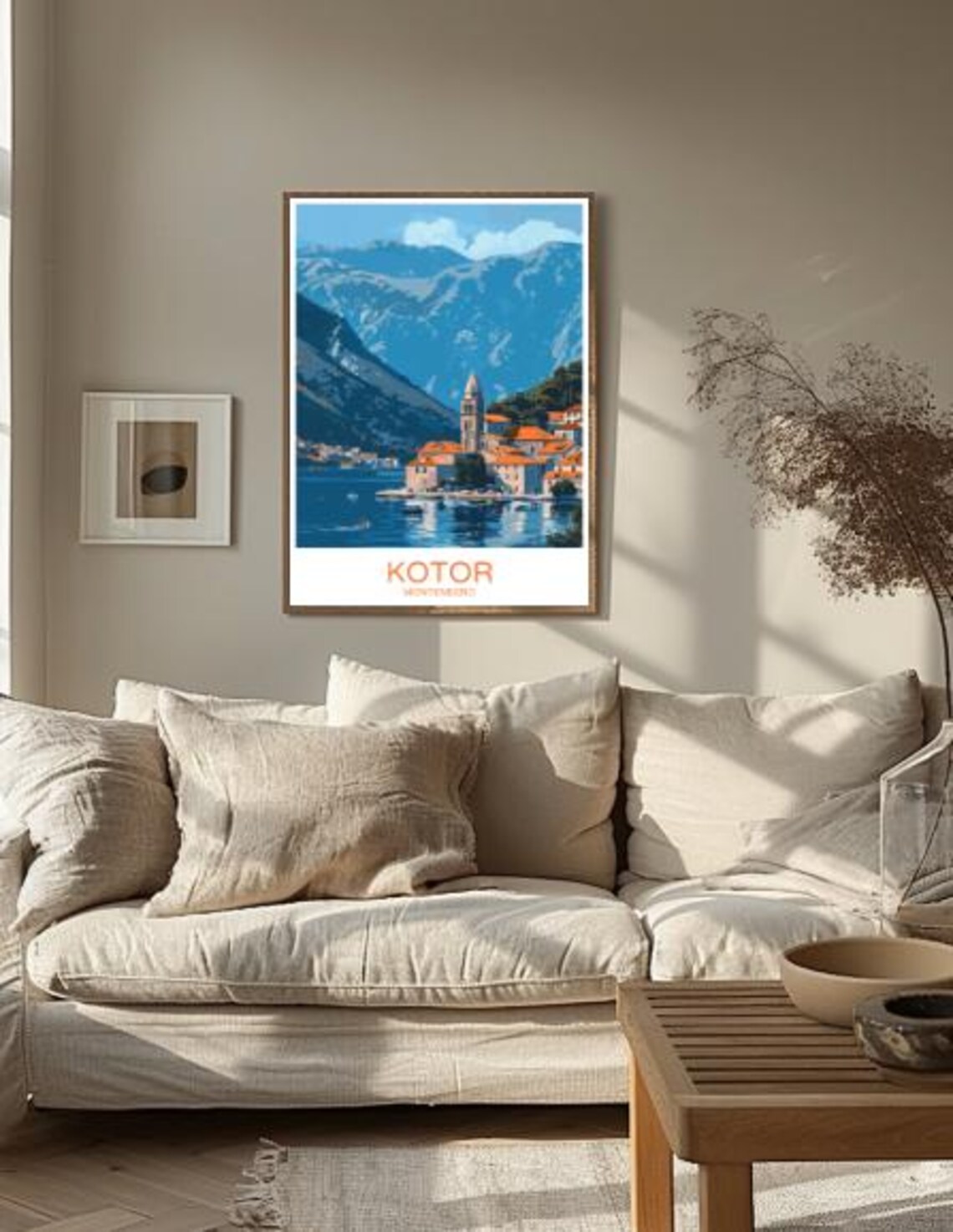 Kotor Travel Poster Montenegro Wall Art Bay Of Kotor Print Historic Cityscape Decor Balkan Travel Artwork Gift For Travelers - Image 2