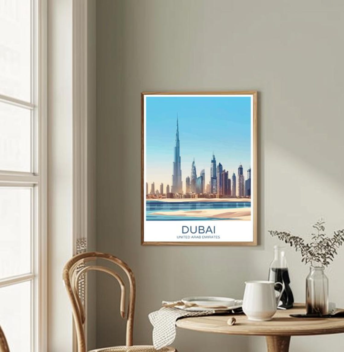 Dubai Burj Khalifa Skyline by the Sea United Arab Emirates Poster - Image 2