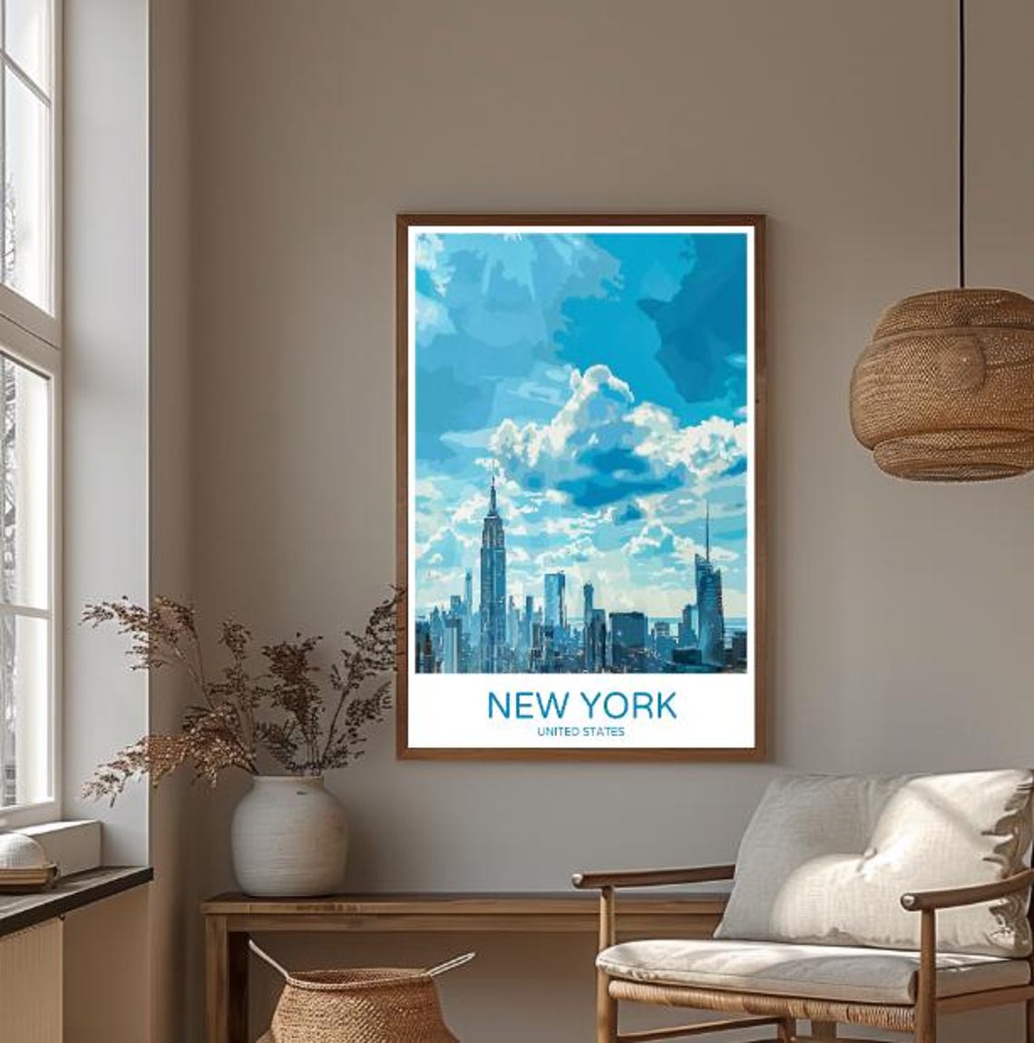 New York Skyline Travel Poster Iconic Cityscape Wall Art Of Manhattan Nyc Print New York City Art Urban Decor Travel Gift Home Decor - Image 3
