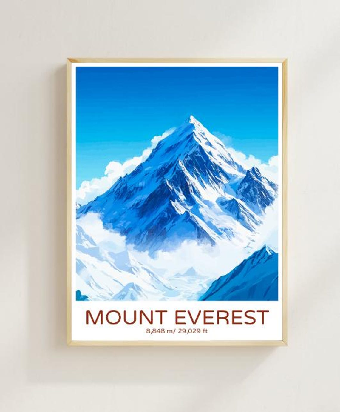 Mount Everest Himalaya Snow Summit Adventure Peak Travel Poster