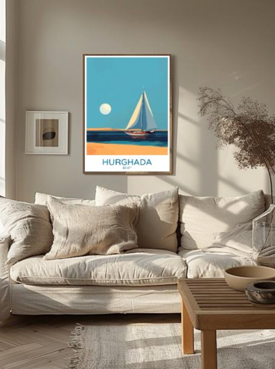 Hurghada Egypt Golden Sun Sailboat Beach Red Sea Travel Poster - Image 2