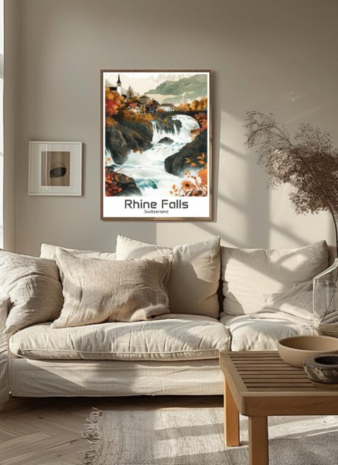 Rhine Falls Switzerland Autumn Waterfall Cascades Travel Poster - Image 3