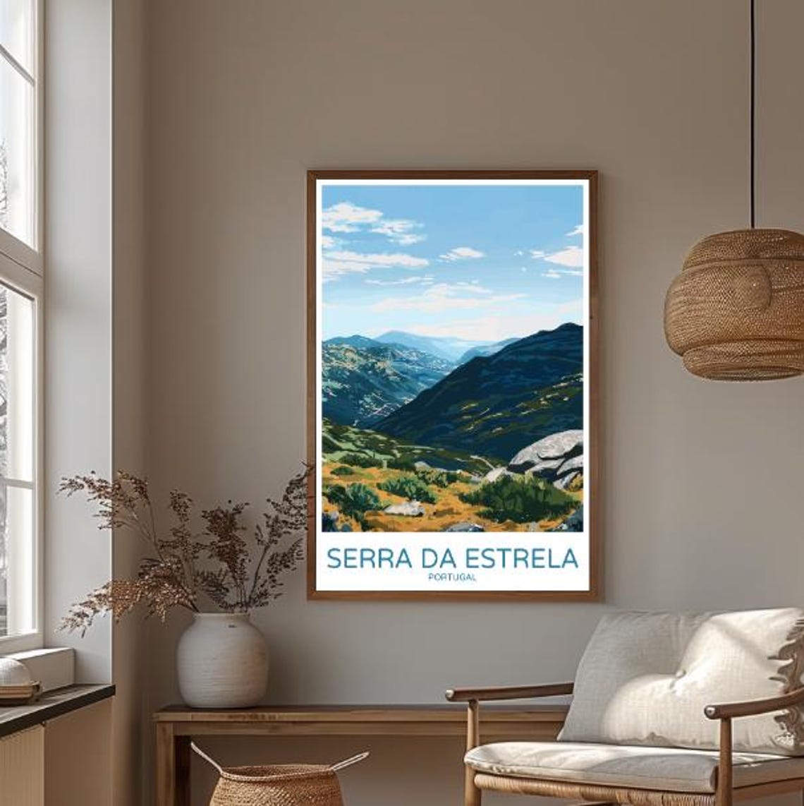 Serra da Estrela Portugal Mountain Valley Golden Grass Trails Poster - Image 2