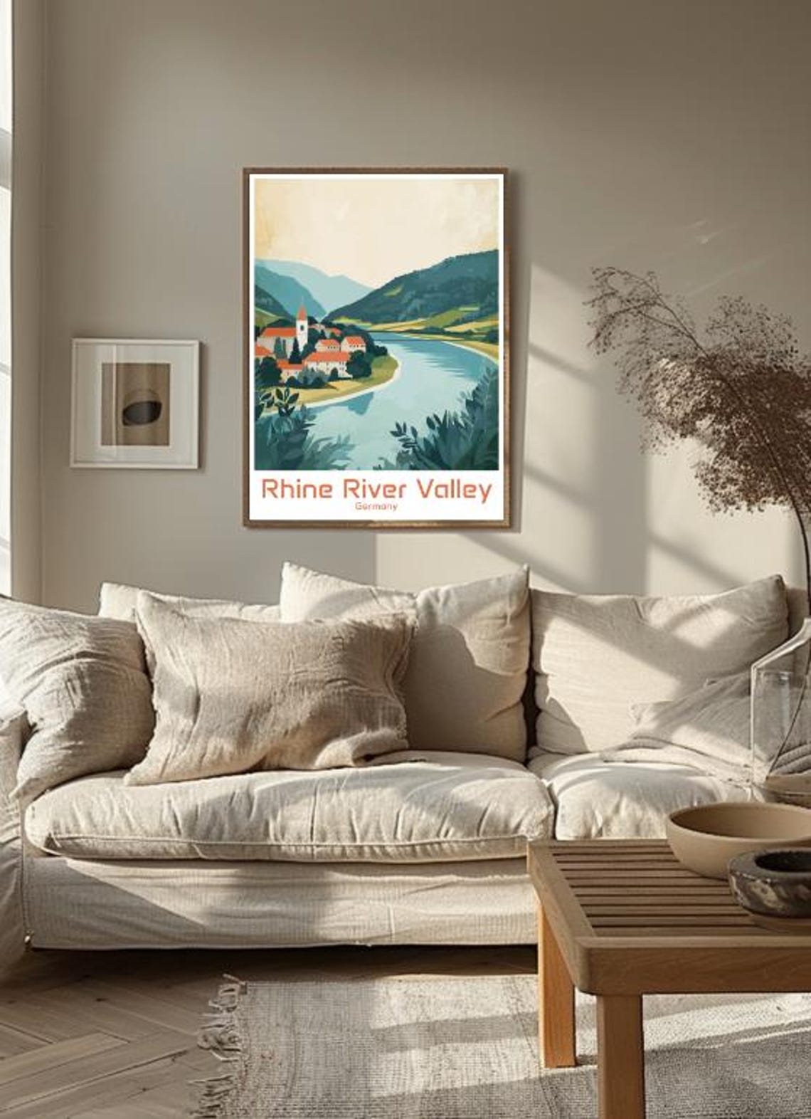 Rhine River Valley Germany Riverside Village Wine Country Poster - Image 3