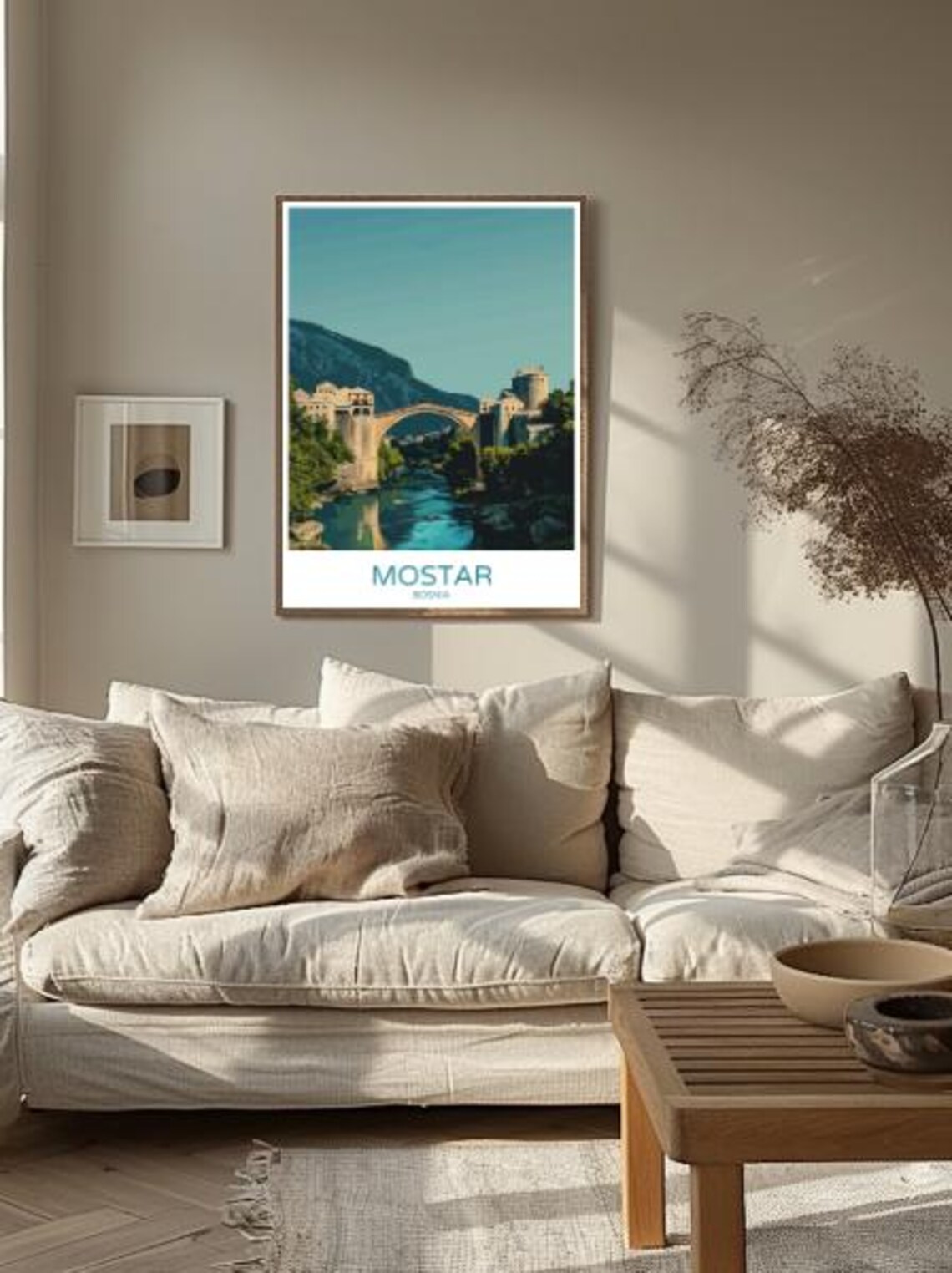 Mostar Bosnia Stari Most Historic Stone Bridge River Canyon Poster - Image 2