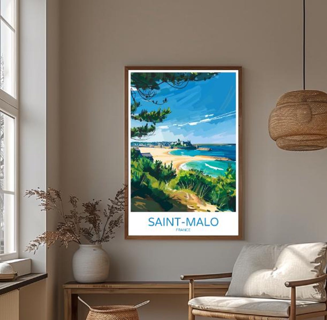 Saint Malo France Travel Poster Historic Seaside City Wall Art French Brittany Coastline Print Vintage Travel Poster - Image 3