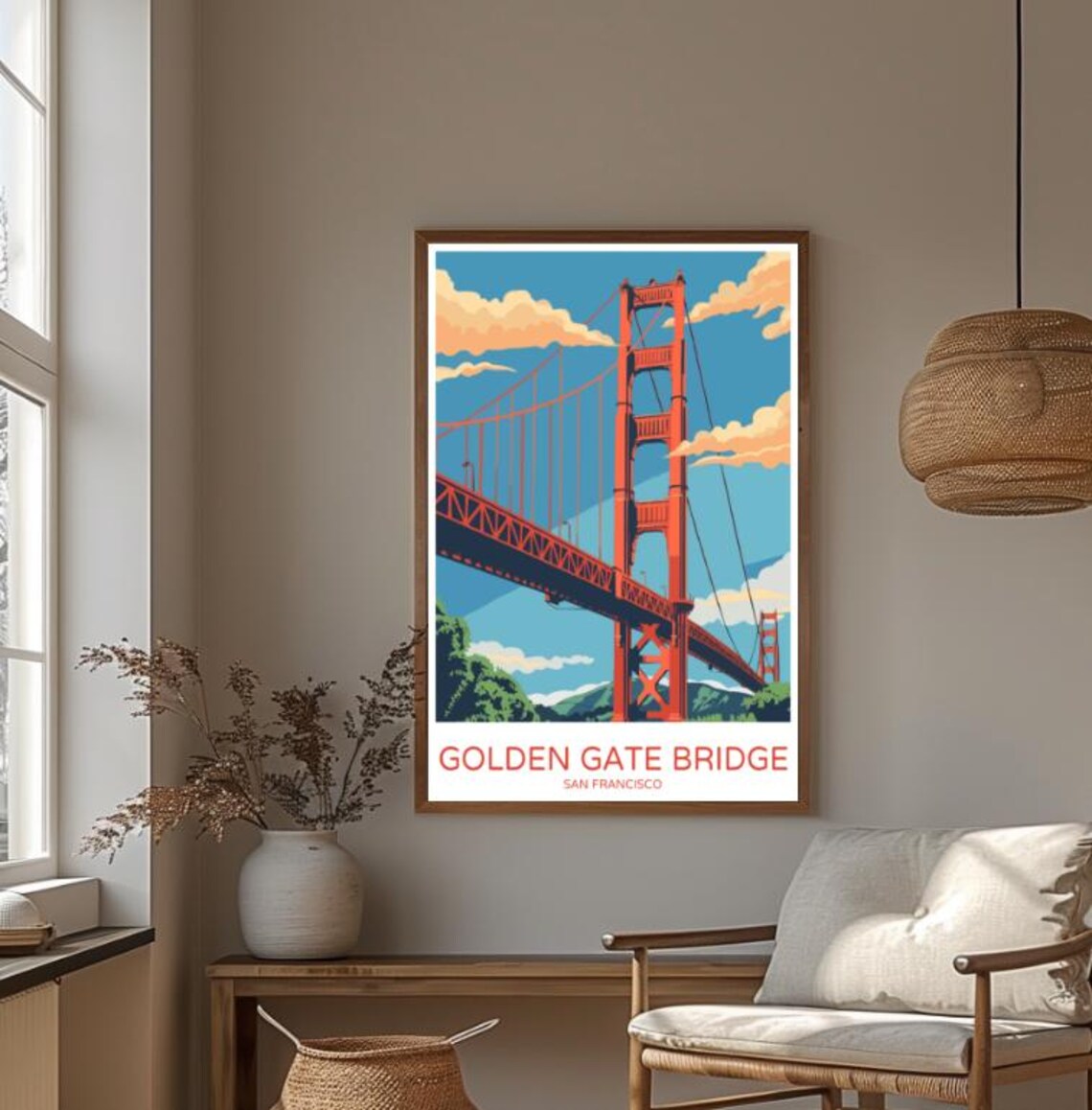 Golden Gate Bridge San Francisco at Sunset Sky Travel Poster - Image 3