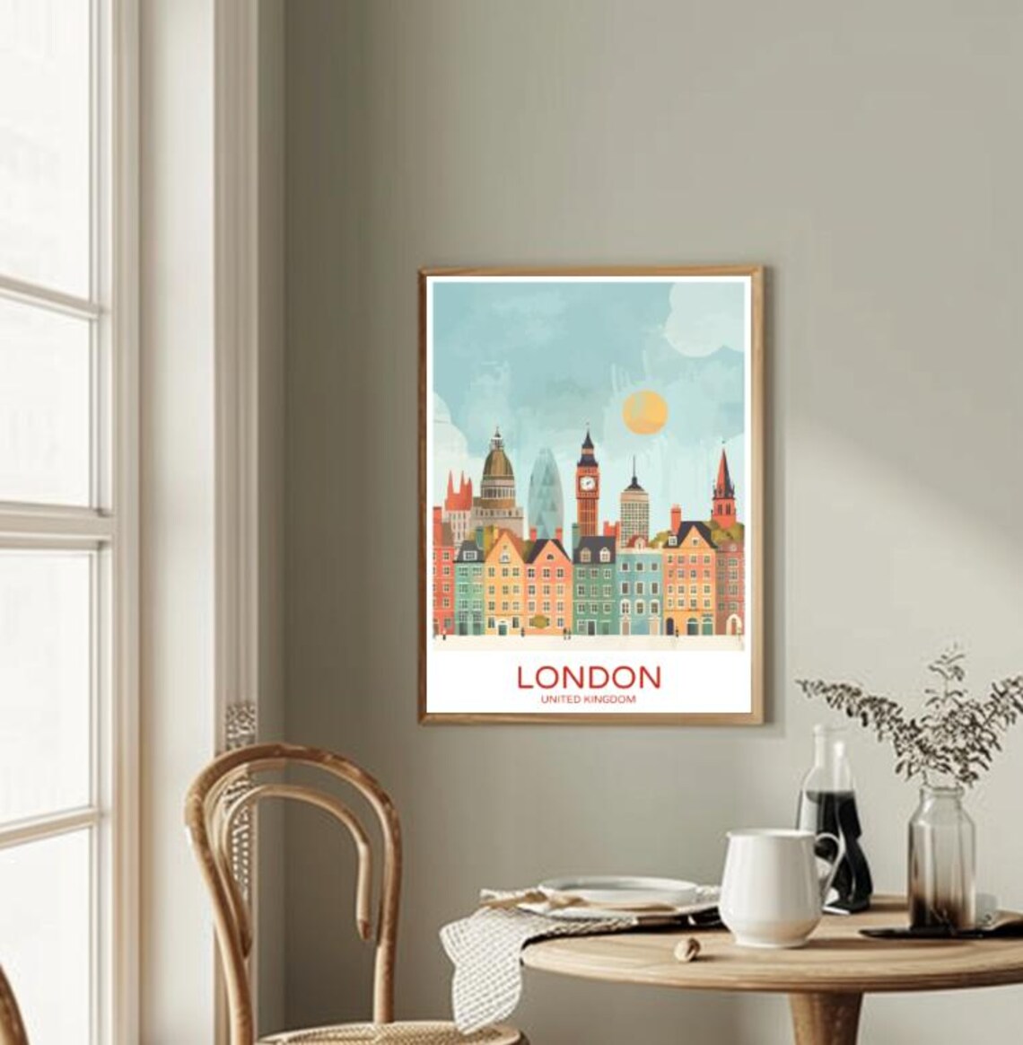 London United Kingdom Big Ben Colorful Cityscape Illustration Poster - Image 2
