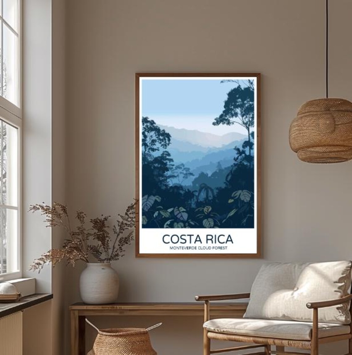 Monteverde Cloud Forest Costa Rica Misty Blue Jungle Travel Poster - Image 3