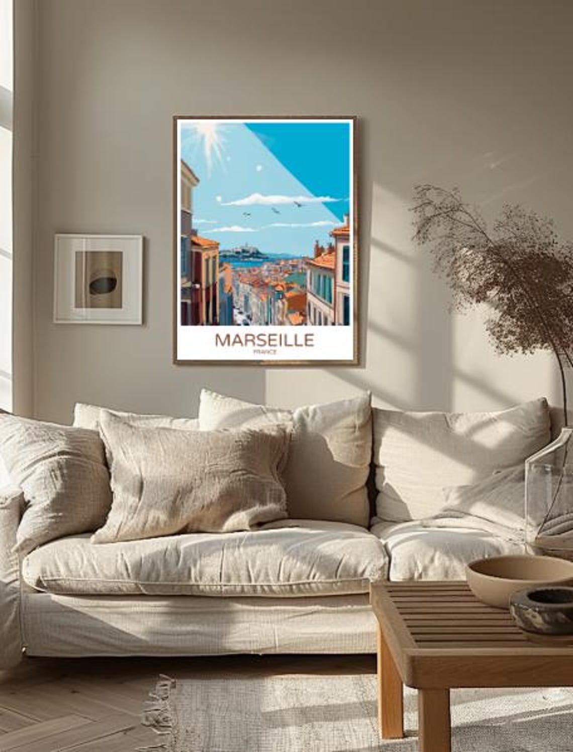 Marseille France Travel Poster Scenic Mediterranean Coastline Wall Art French Riviera Print Cityscape Decor Travel Gift - Image 2