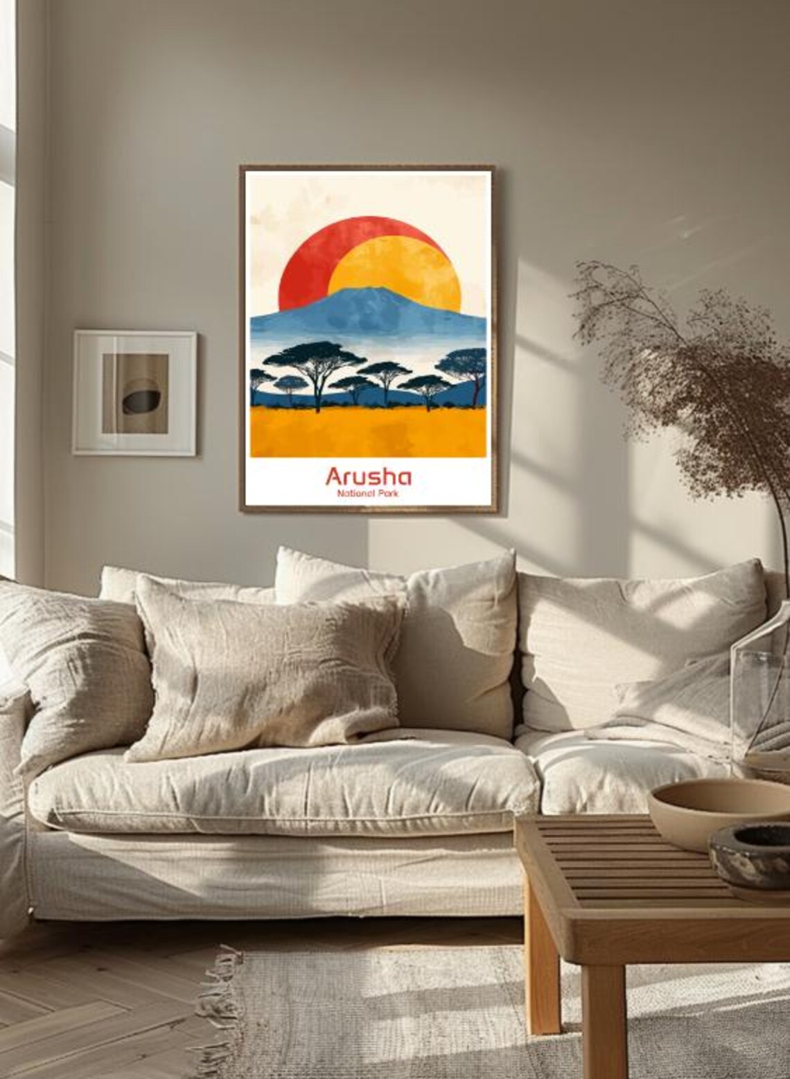 Arusha National Park Tanzania Savanna Sunset Safari Travel Poster - Image 3