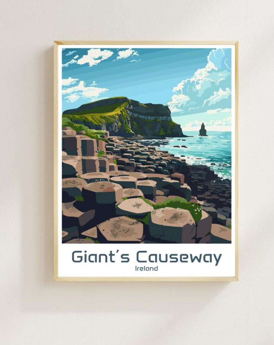 Giant's Causeway Ireland Basalt Columns Coastal Cliffs Poster