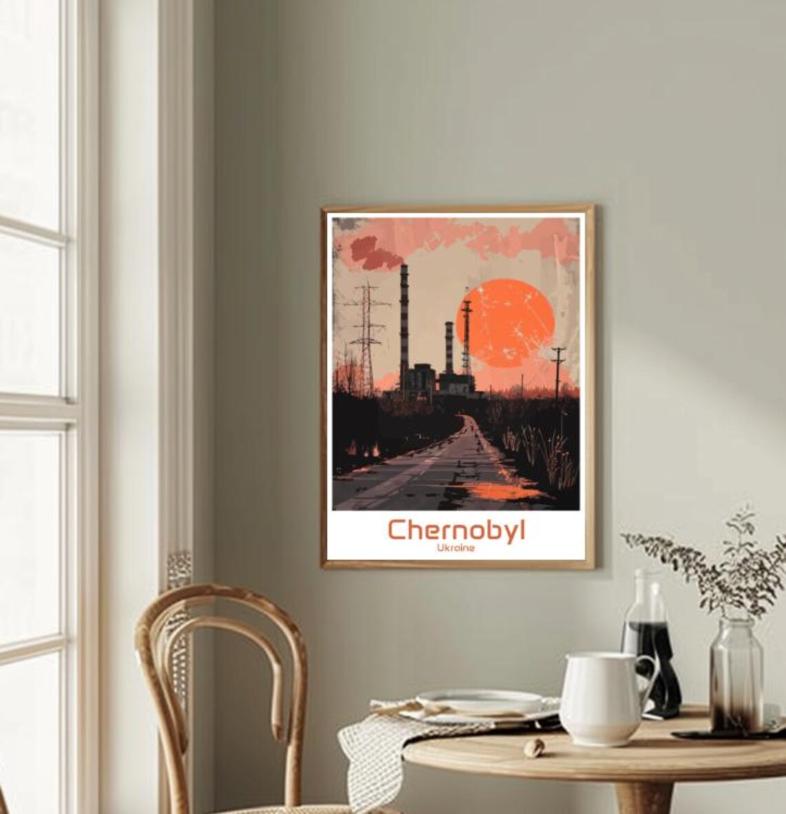 Chernobyl Ukraine Abandoned Nuclear Plant Sunset Road Poster - Image 2