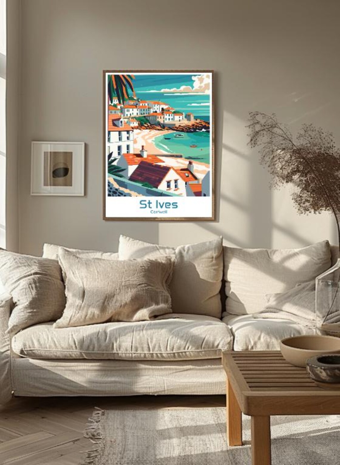 St Ives Cornwall Harbour Cottages Boats Seaside Travel Poster - Image 3