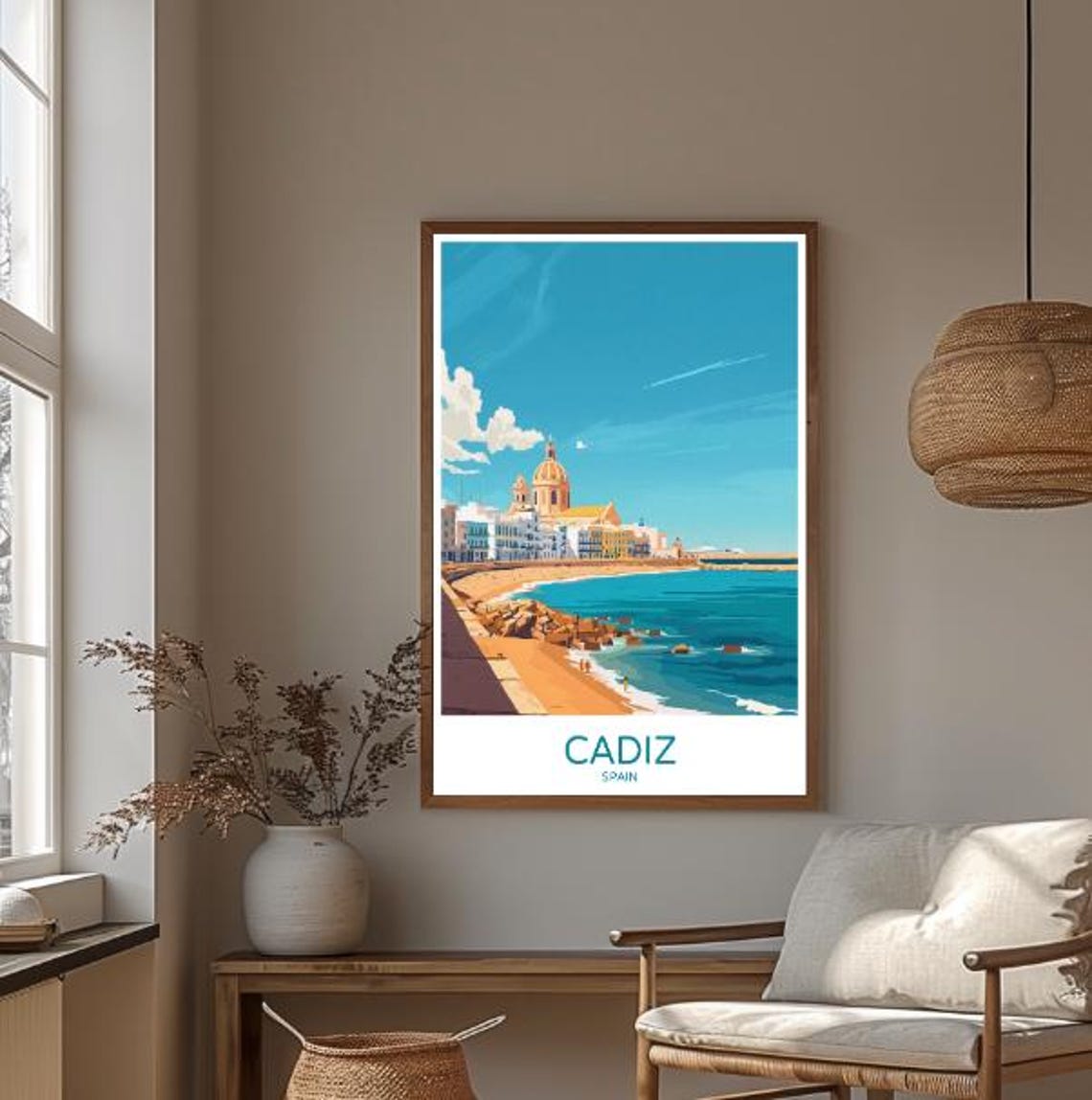 Cadiz Spain Travel Poster Scenic Wall Art Of Coastal City And Historic Landmarks Spanish Coastline Print European Decor Travel Gift - Image 3