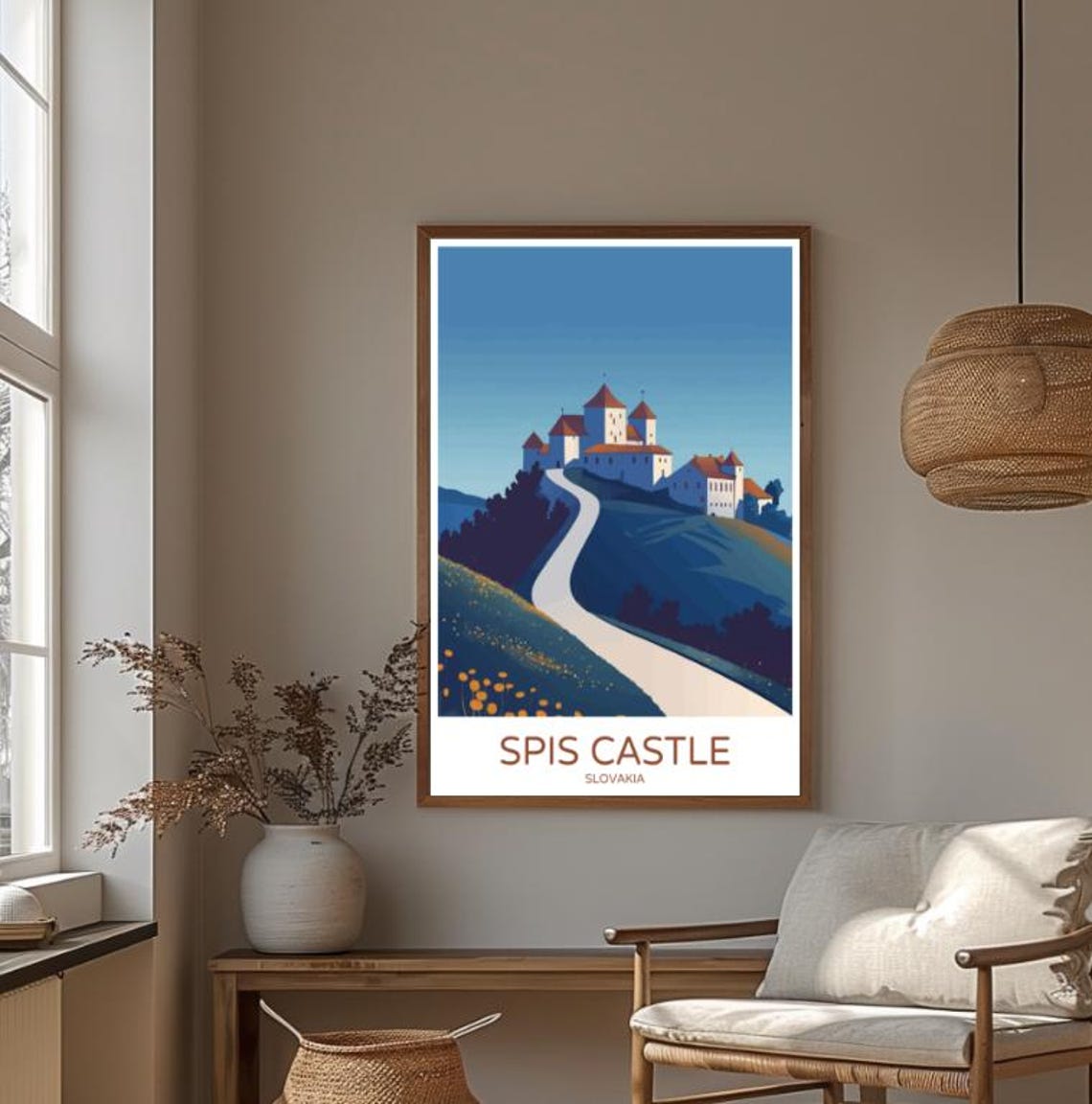 Spis Castle Slovakia White Hilltop Castle Winding Road Poster - Image 4