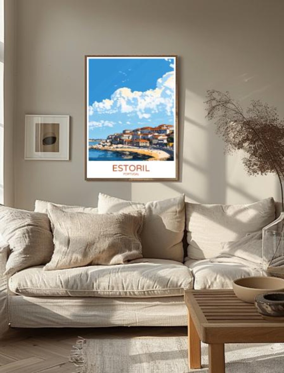 Estoril Portugal Beachfront Old Town Coastline Travel Poster - Image 2