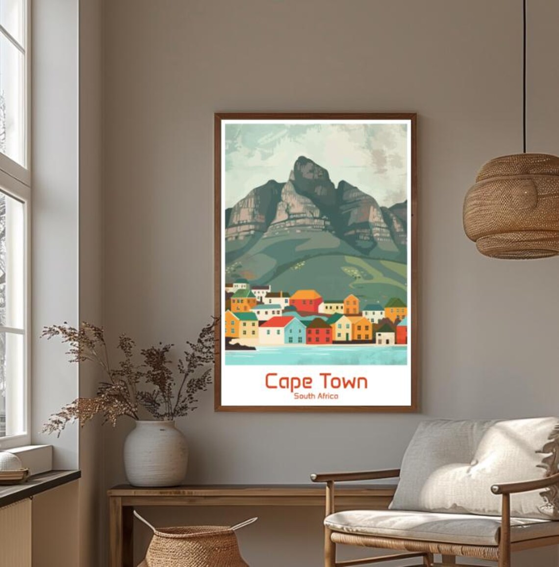 Cape Town South Africa Table Mountain Colorful Waterfront Poster - Image 4