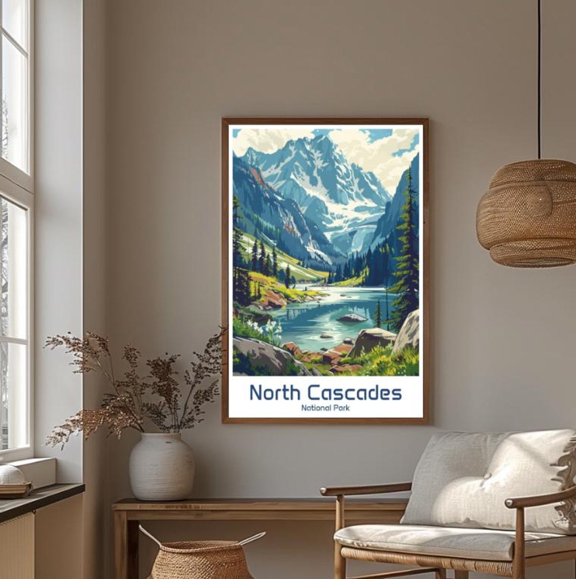 North Cascades National Park Glacial Lake Mountain Scenic Poster - Image 4