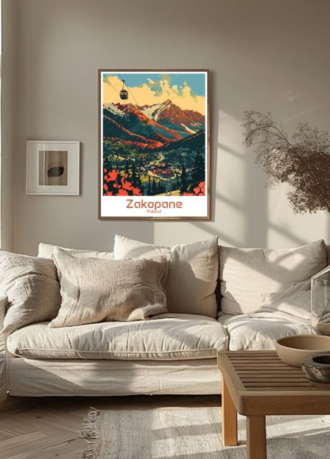 Zakopane Poland Travel Poster with a Gondola over the Tatra Mountains - Image 3